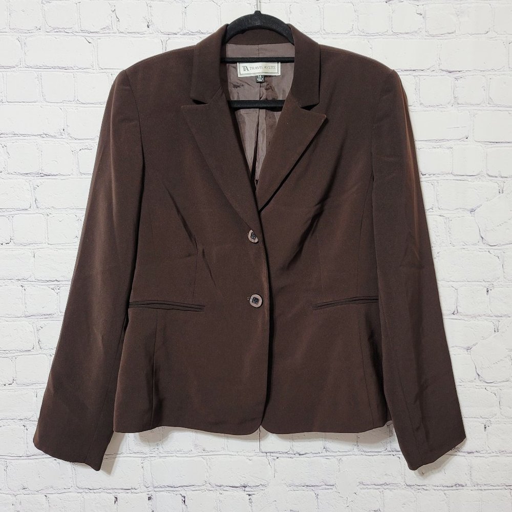 Travis Ayers Brown 2 Button Blazer Jacket 14